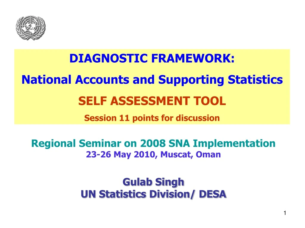 diagnostic framework national accounts