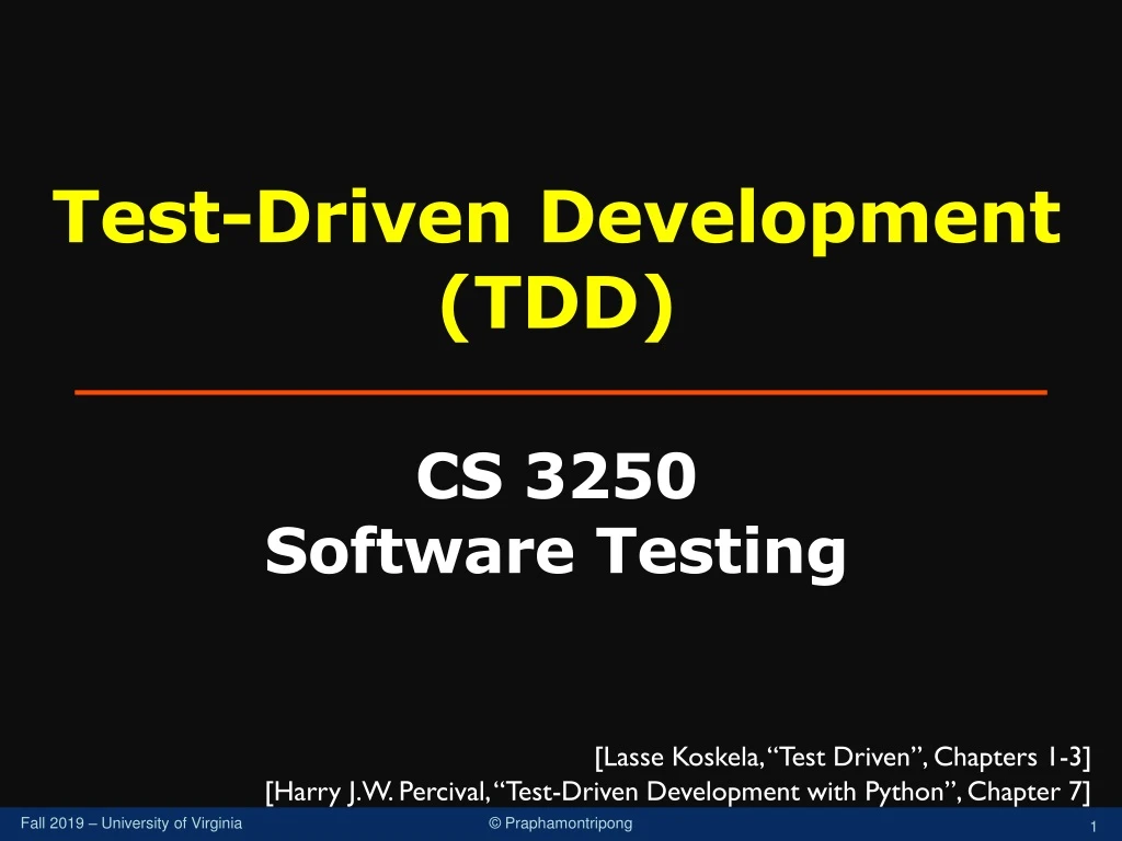 test driven development tdd cs 3250 software testing