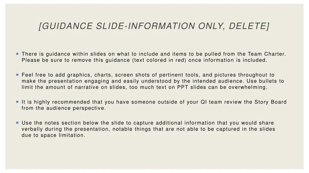 guidance slide information only delete