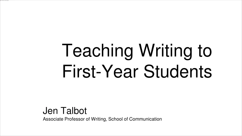 teaching writing to first year students