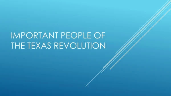 Important people of the Texas revolution