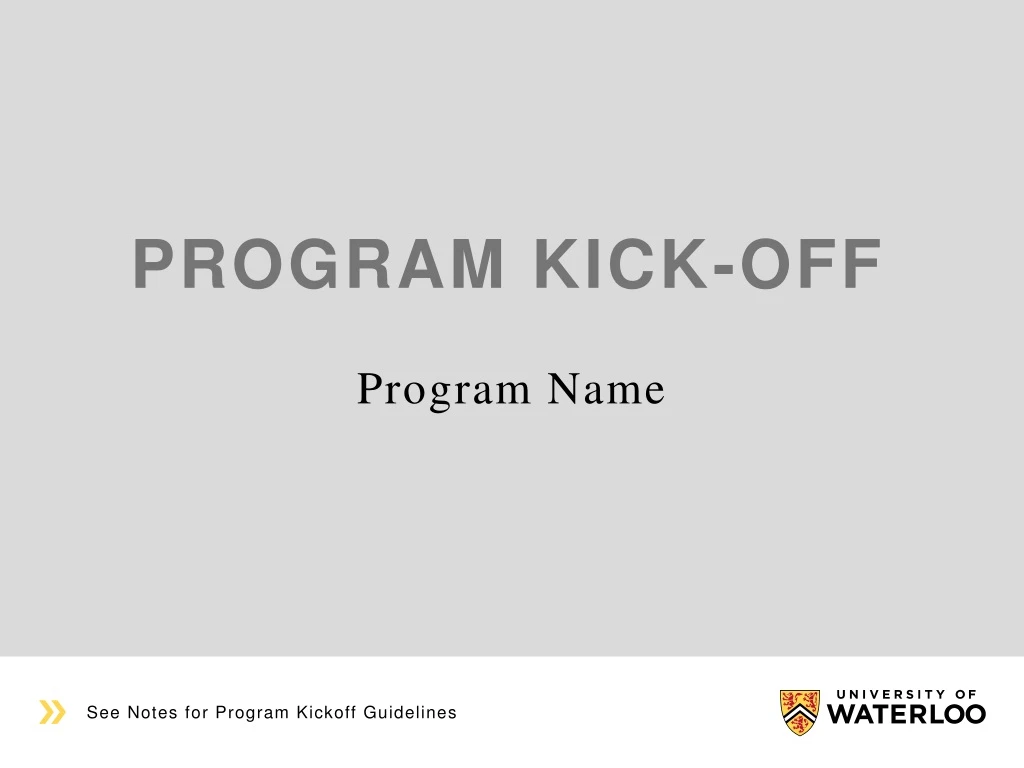 program kick off