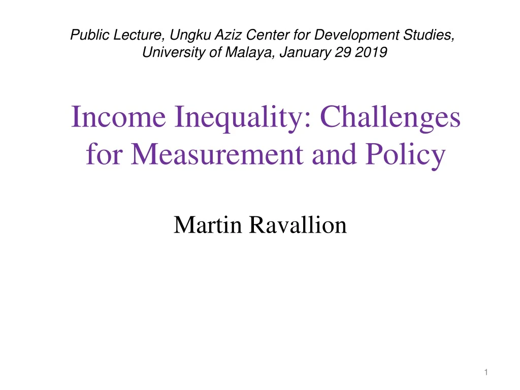 income inequality challenges for measurement and policy