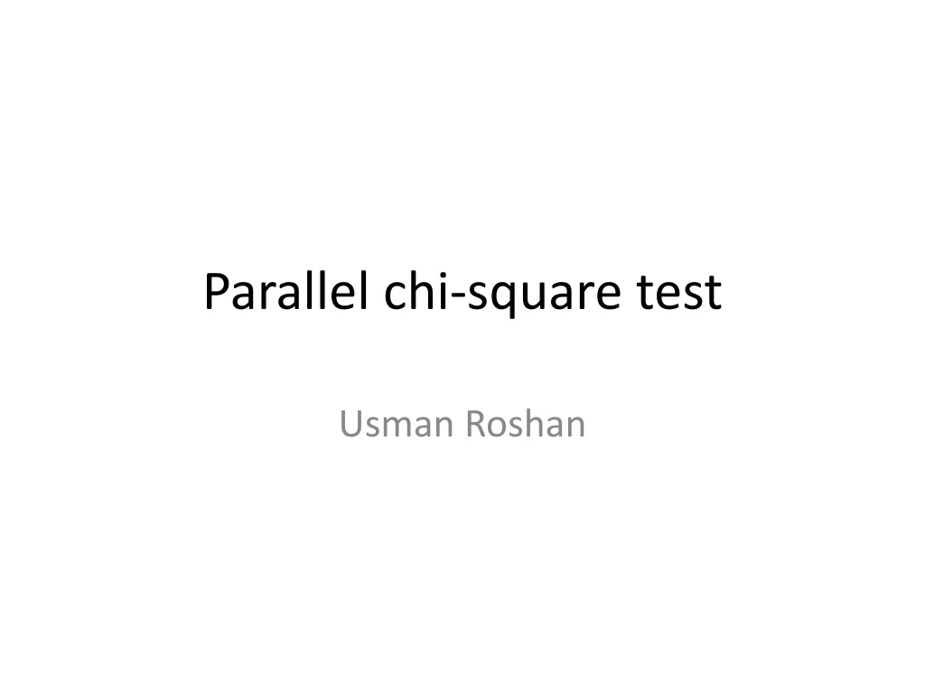 parallel chi square test