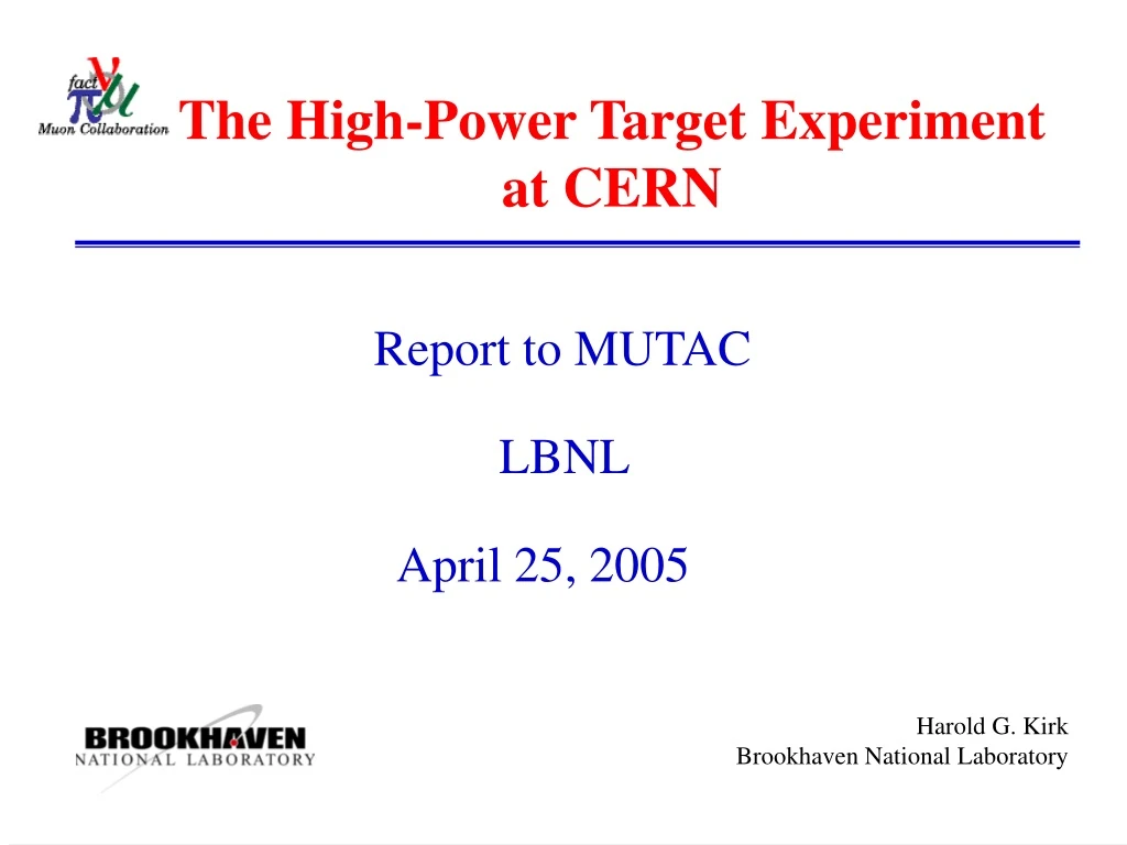 the high power target experiment at cern