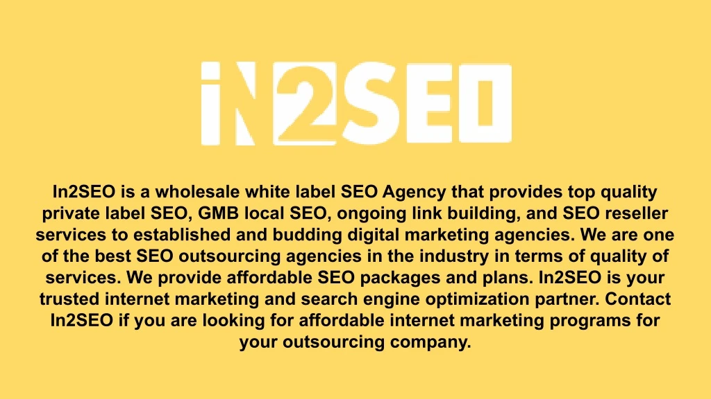 in2seo is a wholesale white label seo agency that