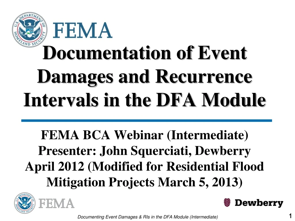 documentation of event damages and recurrence