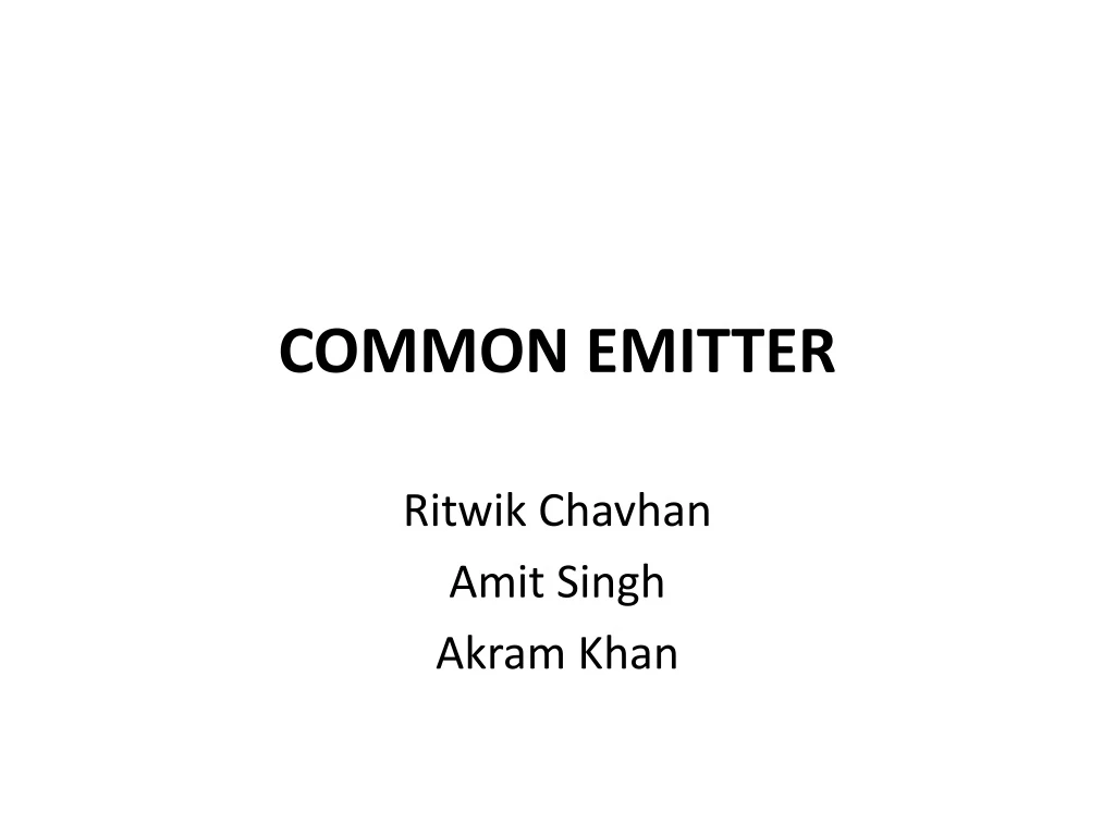common emitter