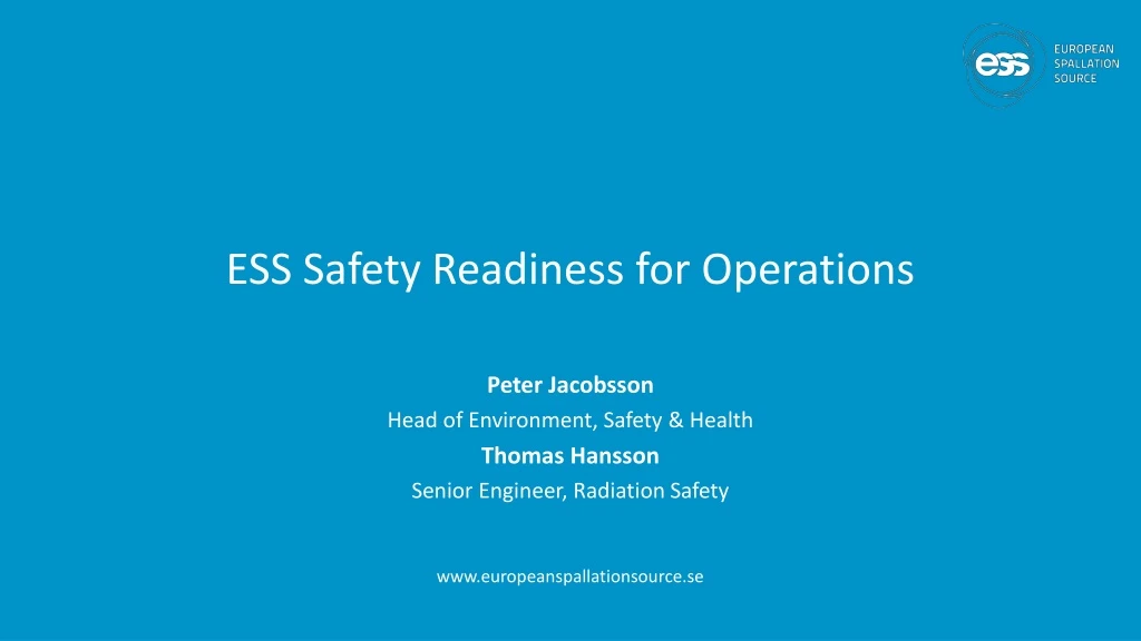 ess safety readiness for operations