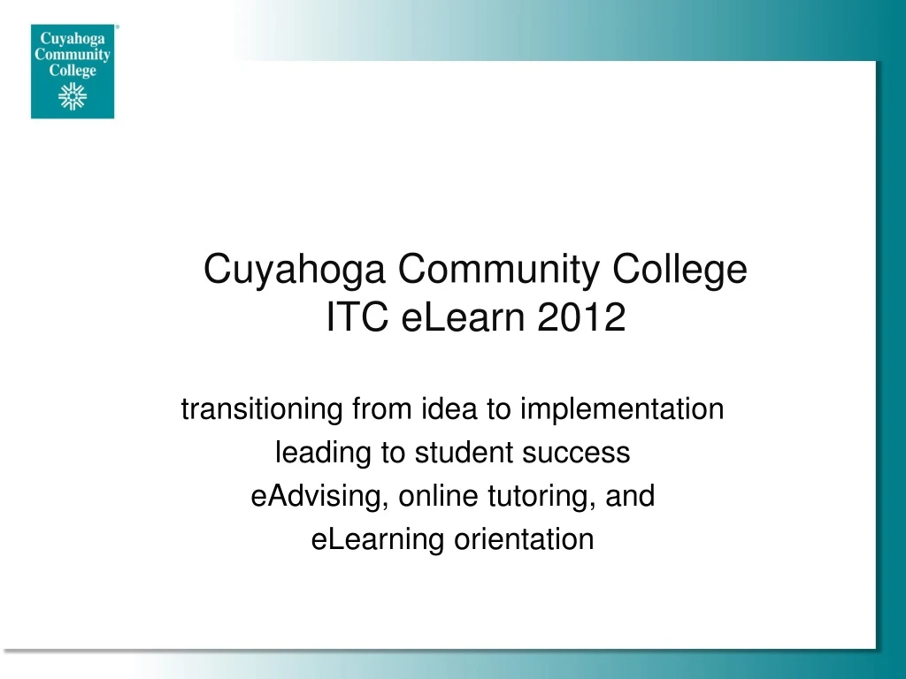 cuyahoga community college itc elearn 2012