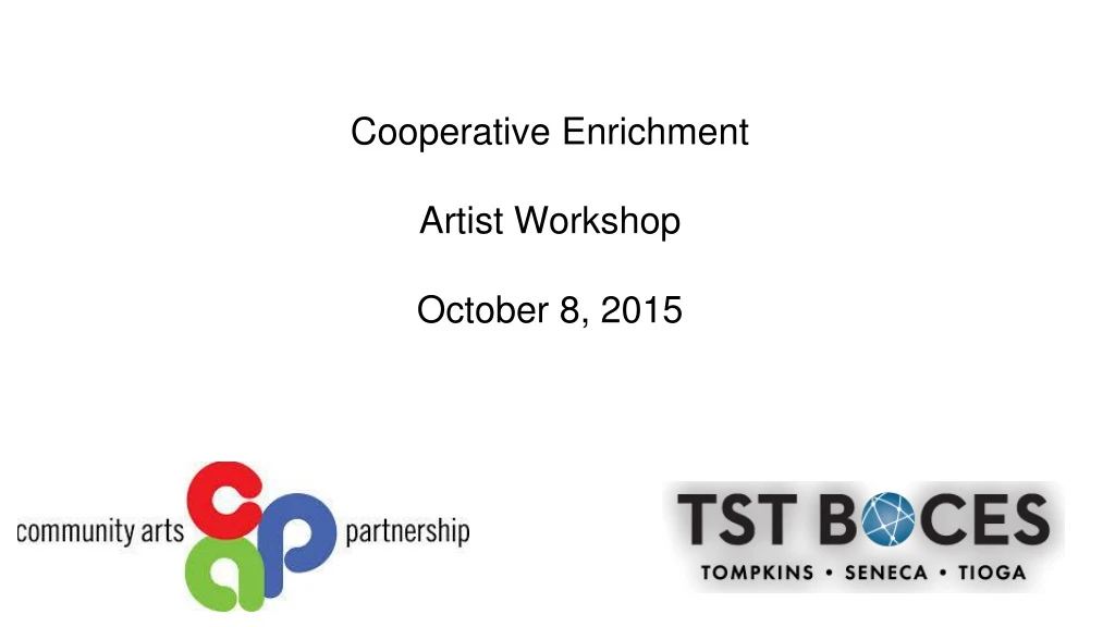 cooperative enrichment artist workshop october 8 2015