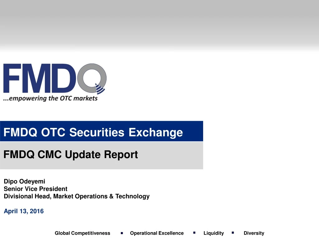 fmdq cmc update report