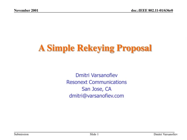 A Simple Rekeying Proposal