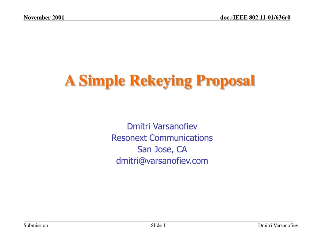 a simple rekeying proposal