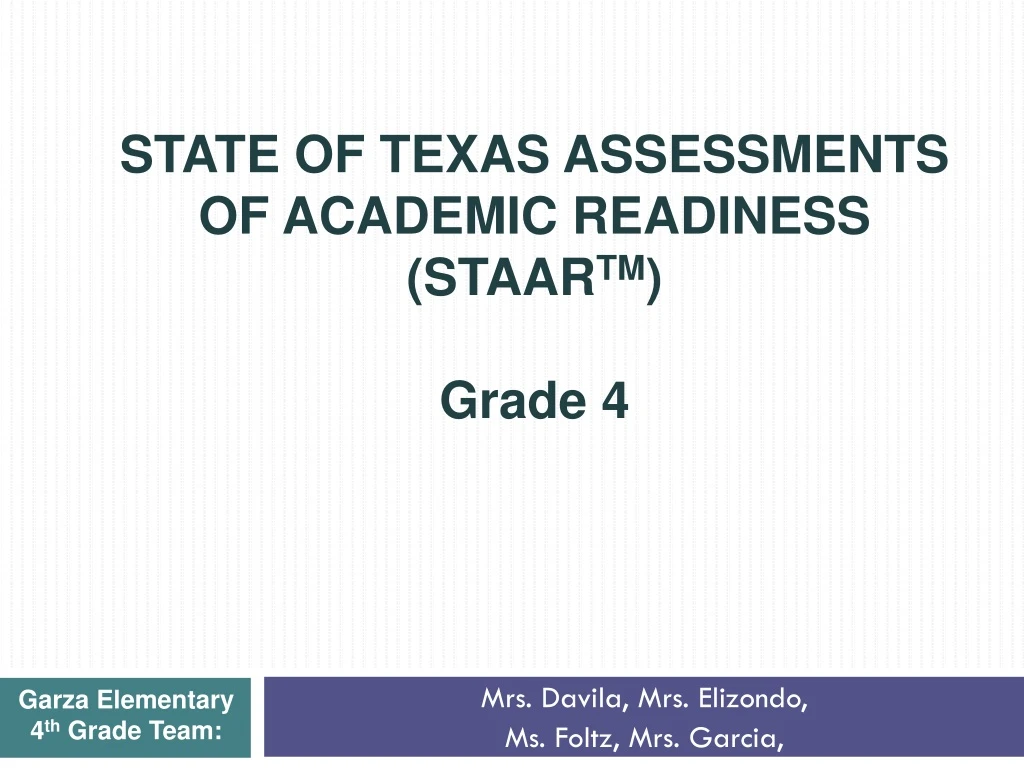 state of texas assessments of academic readiness staar tm grade 4