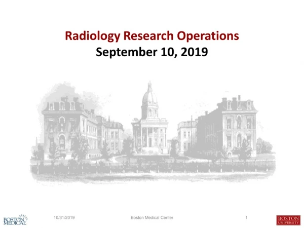 Radiology Research Operations September 10, 2019