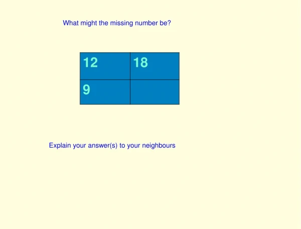What might the missing number be?