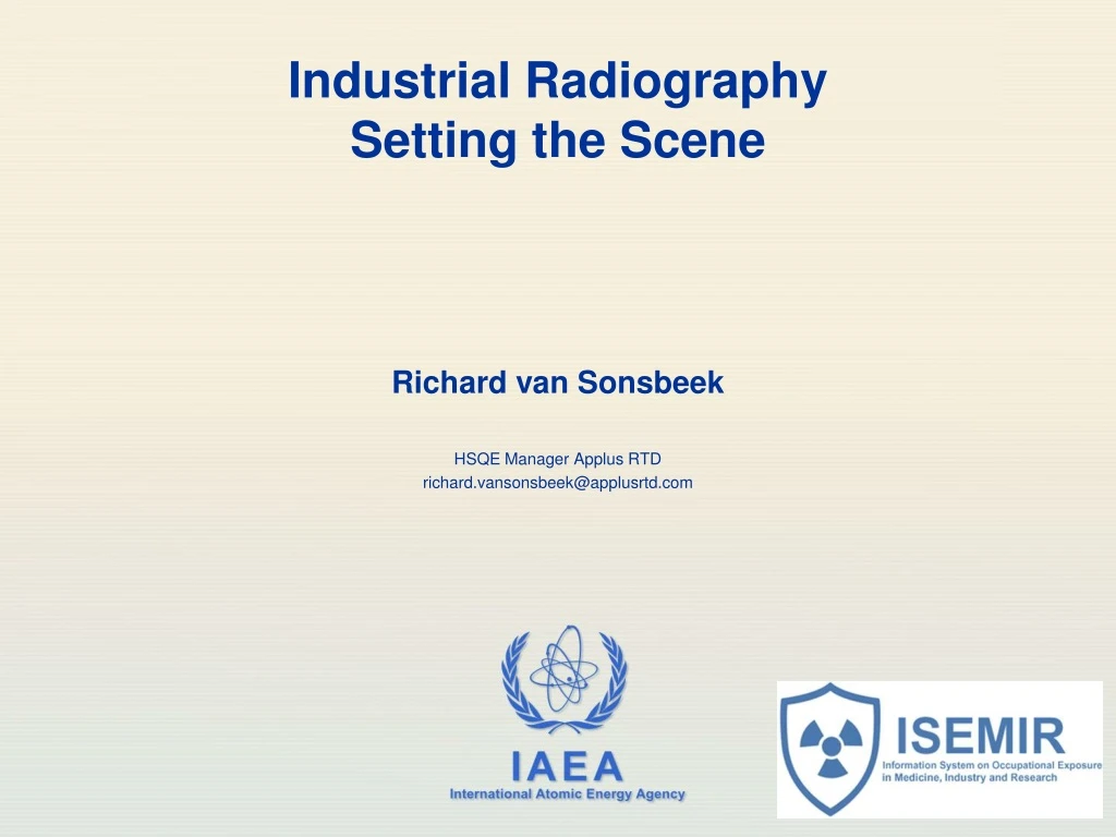 industrial radiography setting the scene