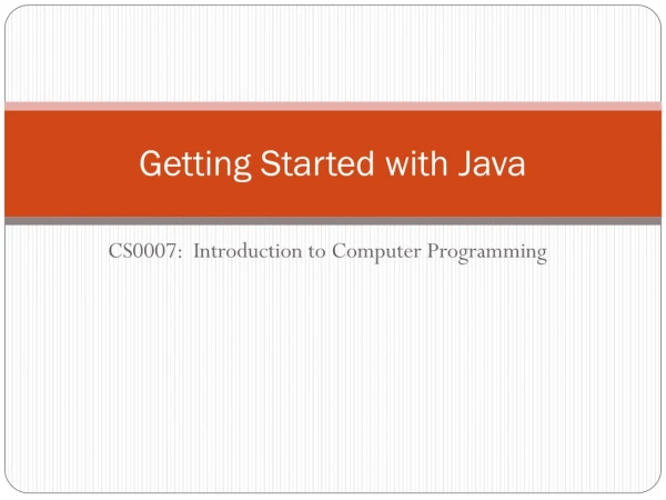 Getting Started with Java