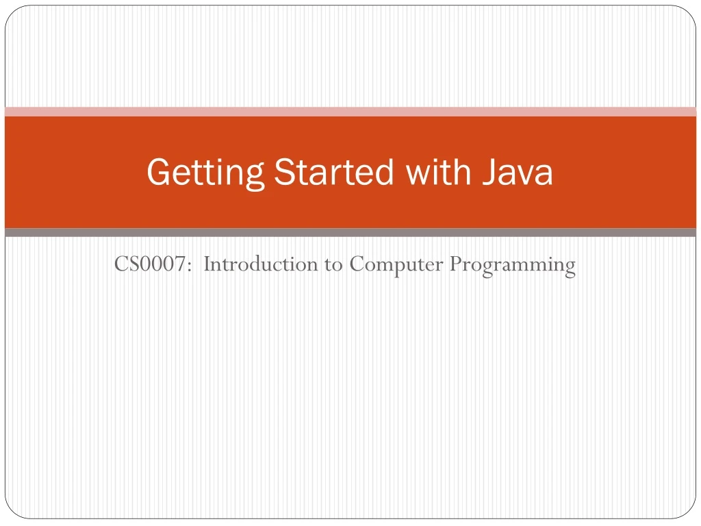 getting started with java