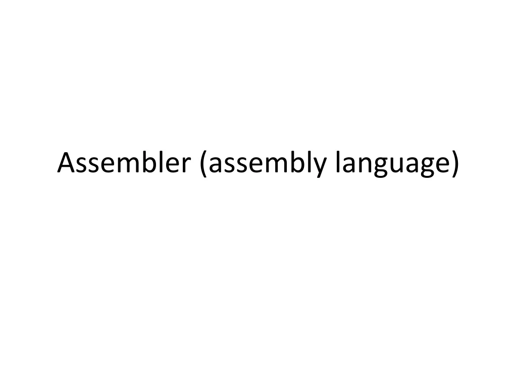 assembler assembly language