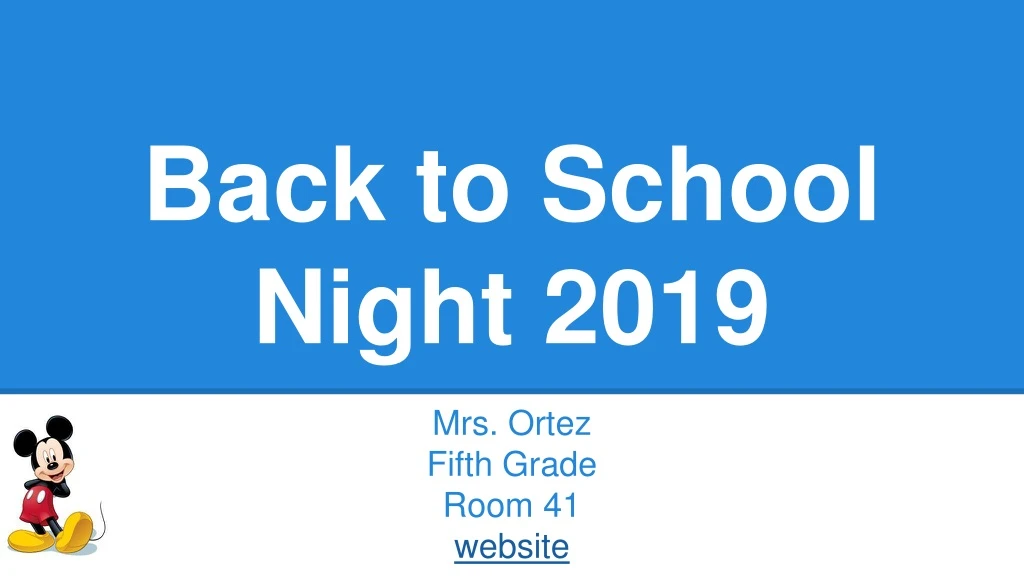 back to school night 2019