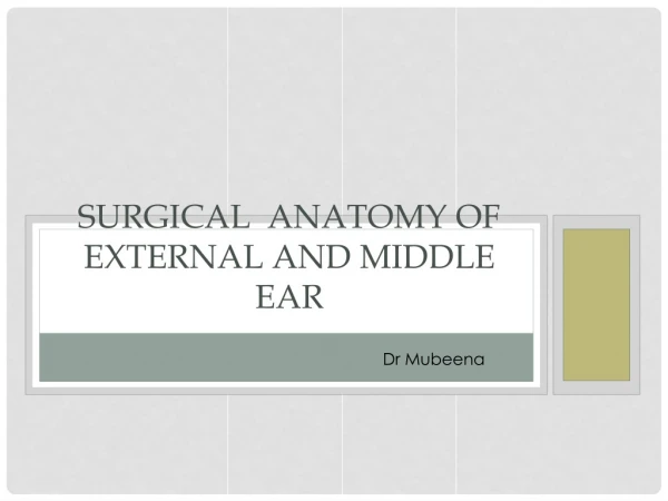 SURGICAL ANATOMY OF EXTERNAL AND MIDDLE EAR