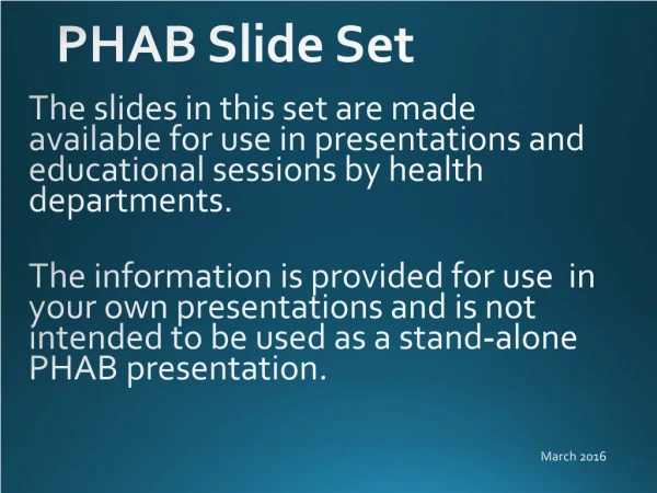 PHAB Slide Set