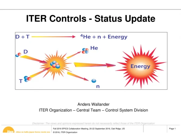ITER Controls - Status Update