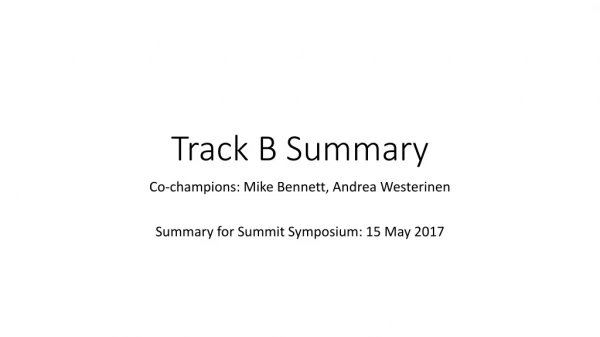 Track B Summary