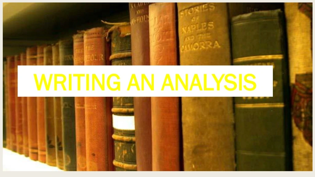 writing an analysis