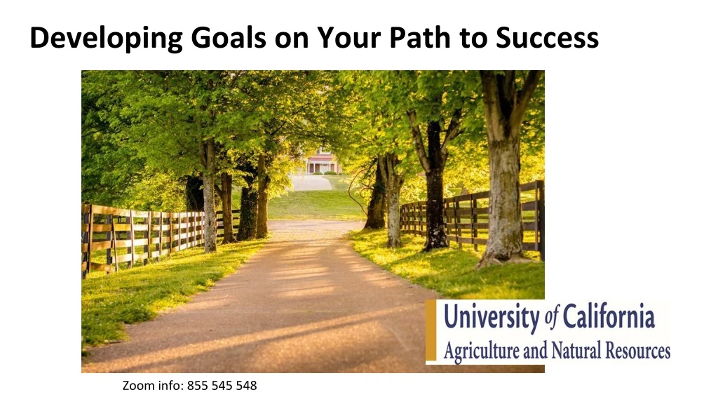 developing goals on your path to s uccess
