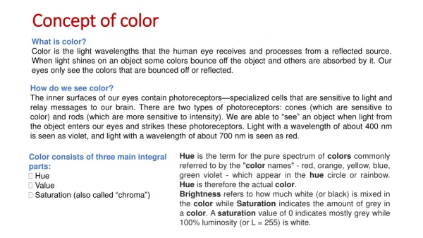 Concept of color
