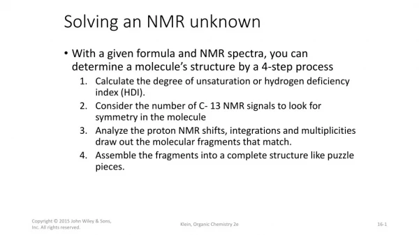 Solving an NMR unknown