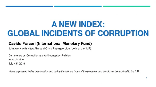 A new index: Global incidents of corruption