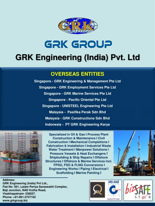 Address: GRK Engineering (India) Pvt Ltd., Flat No: 501, Lalam Periya Saraswathi Complex,
