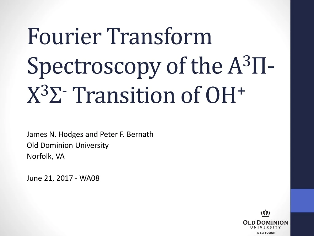 fourier transform spectroscopy of the a 3 x 3 transition of oh
