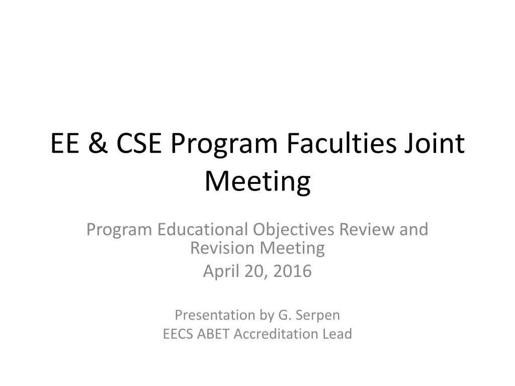 ee cse program faculties joint meeting