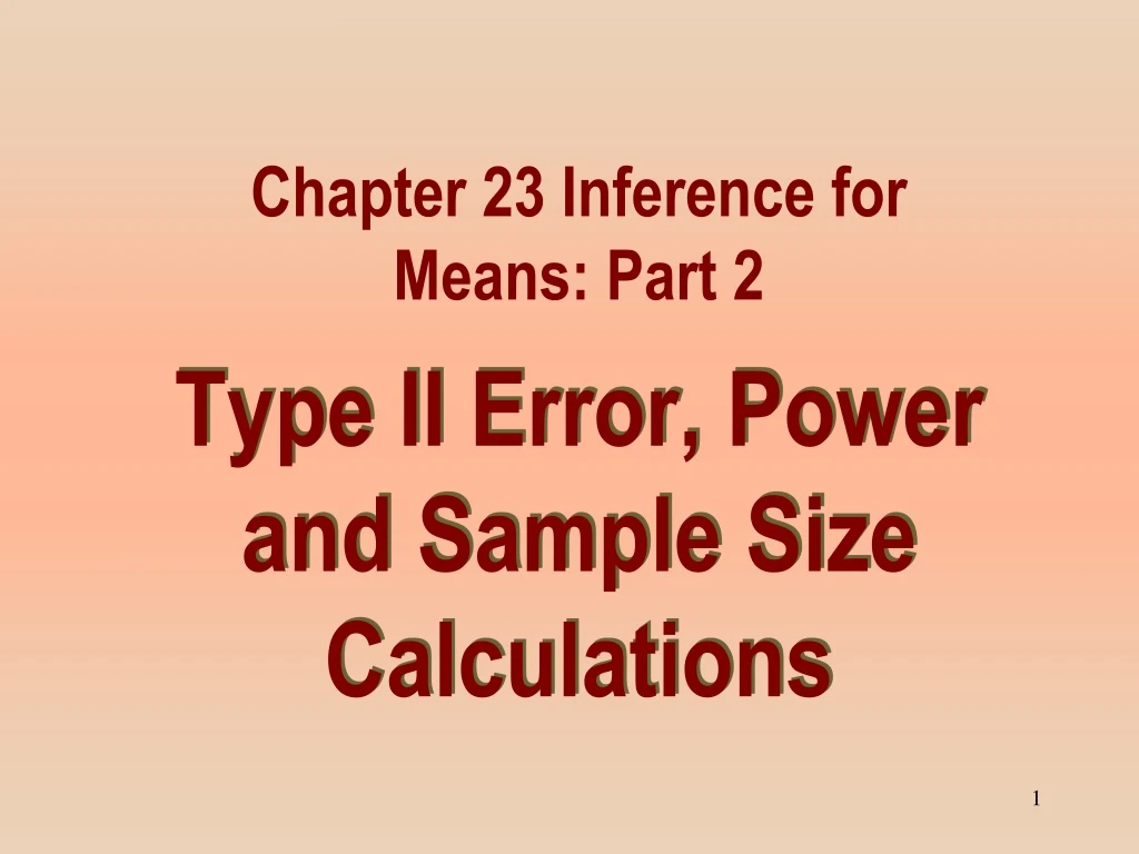 type ii error power and sample size calculations