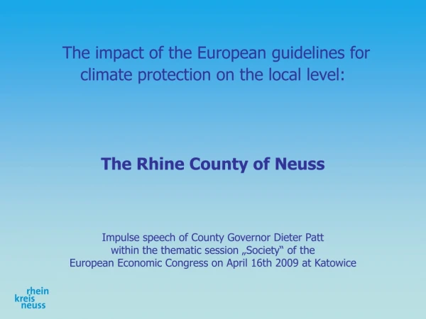 The impact of the European guidelines for climate protection on the local level: