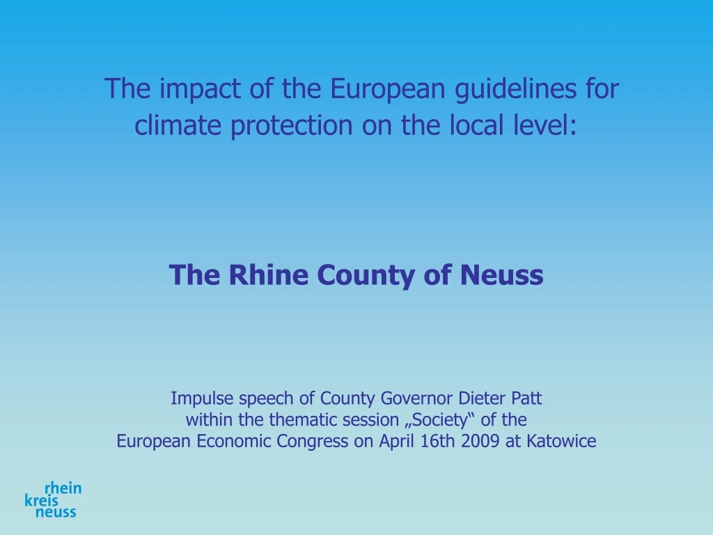 the impact of the european guidelines for climate
