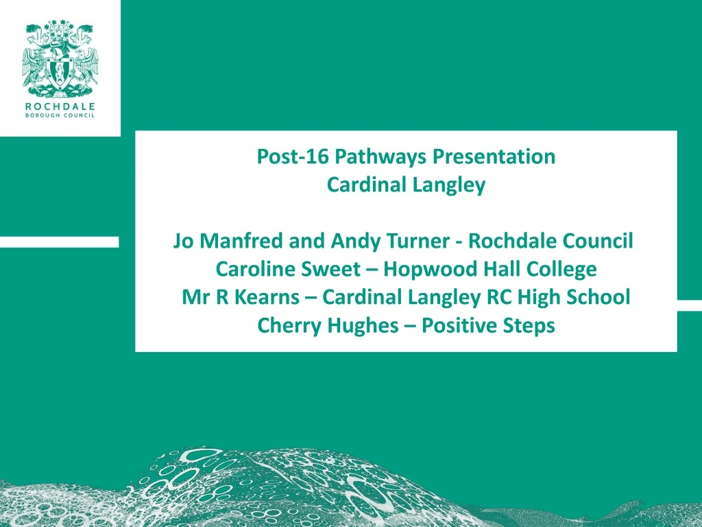 post 16 pathways presentation cardinal langley