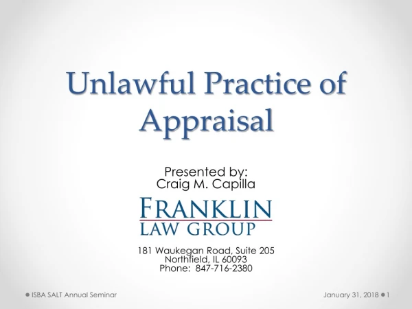 Unlawful Practice of Appraisal