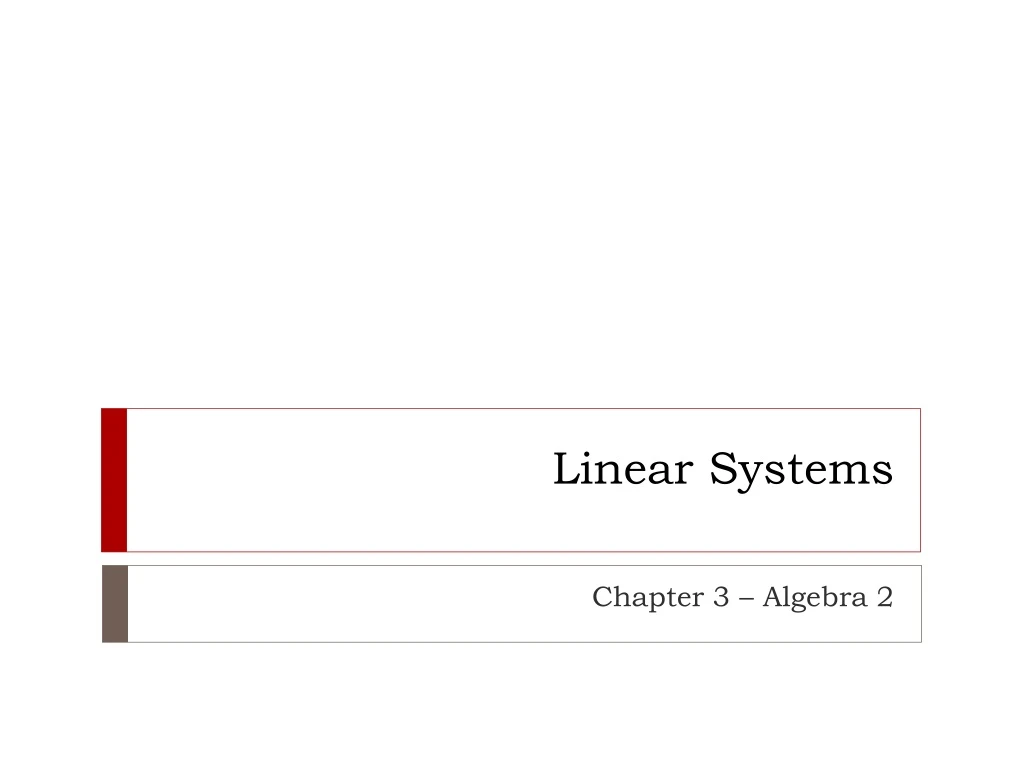 linear systems