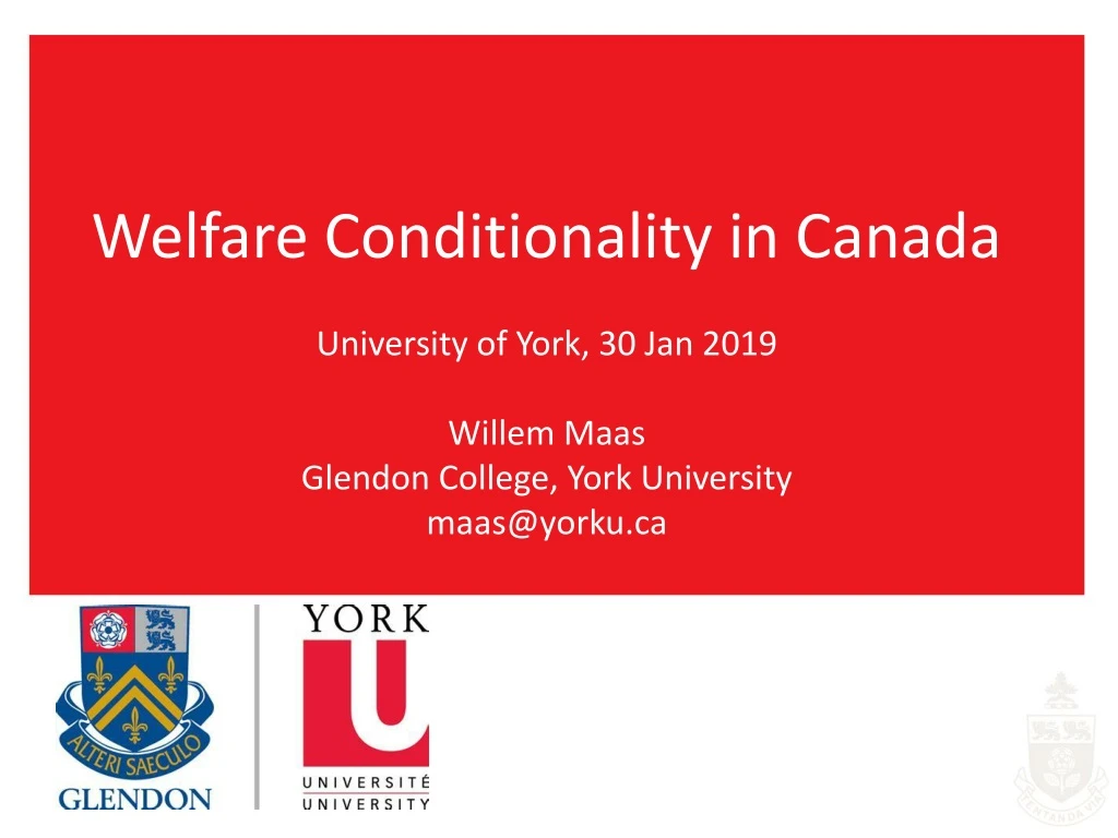 welfare conditionality in canada university