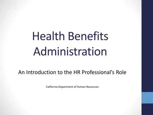Health Benefits Administration