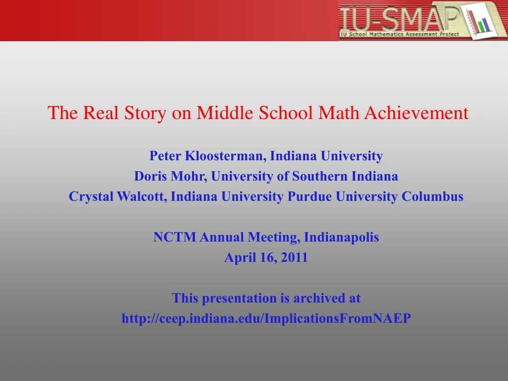 the real story on middle school math achievement