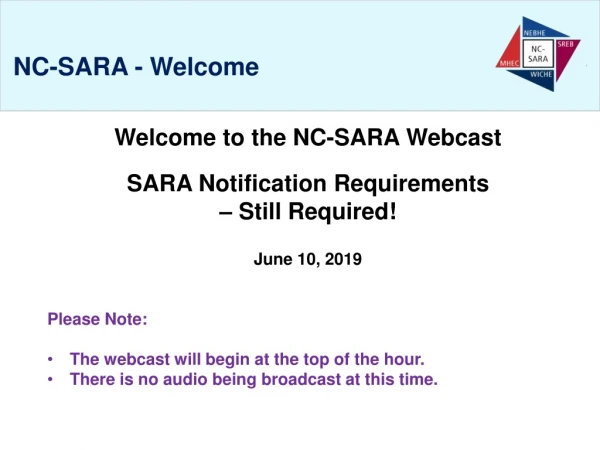 NC-SARA - Welcome