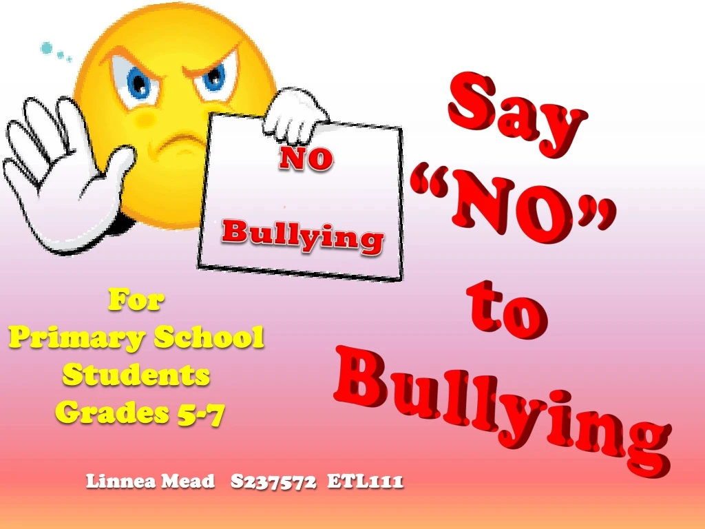 say no to bullying