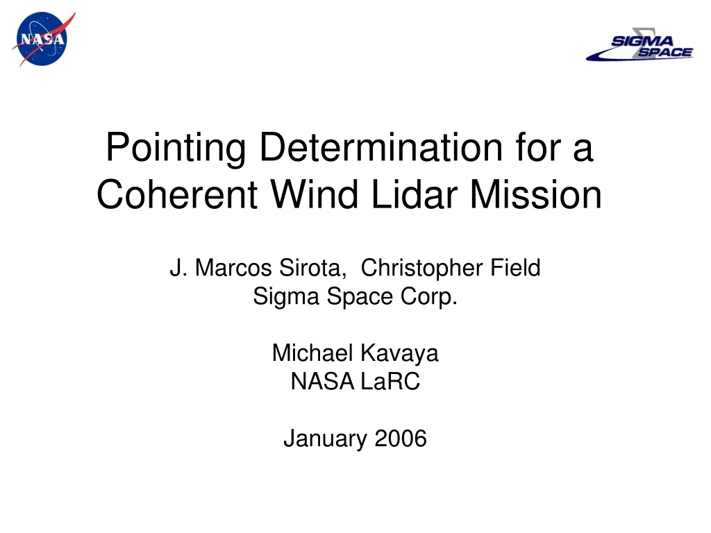 pointing determination for a coherent wind lidar mission